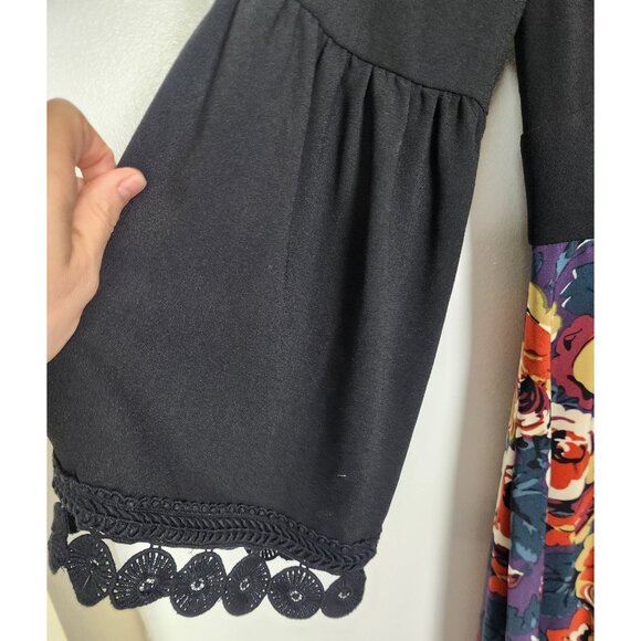 Modcloth X Anna Sui Women's Sz. 6 Rooted In Retro Maxi Print Bell Sleeve Dress - Picture 4 of 8